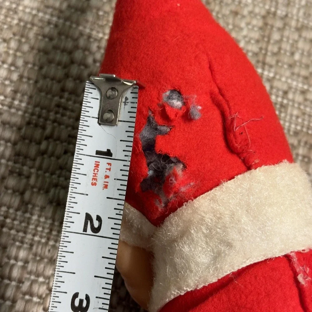 Vintage 13 inch Rubber Face Santa Claus Stuffed Body